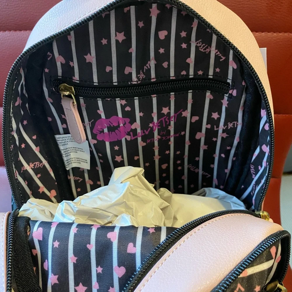 Betsey Johnson Heart Embossed Fashion Backpack - Multi - Picture 5 of 6